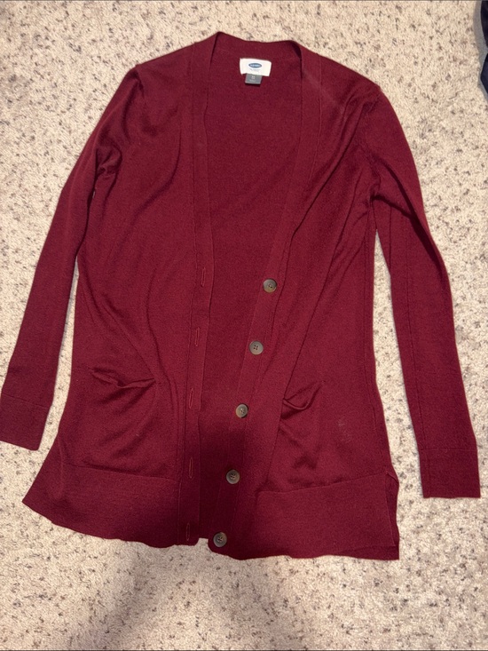 Old Navy Sweaters - Women's Lightweight Button Cardigan Sweater - Burgundy